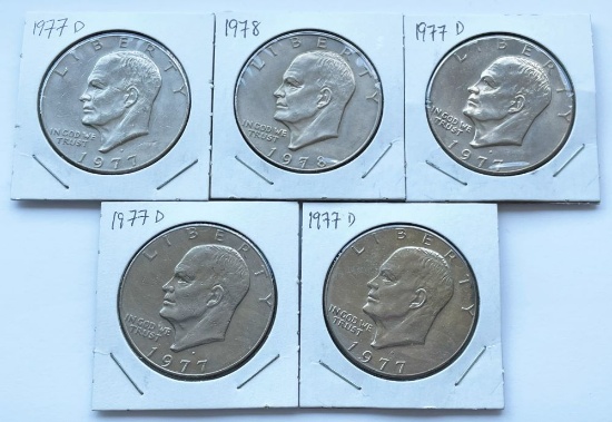 (5) High Grade IKE Dollars 1977-1978