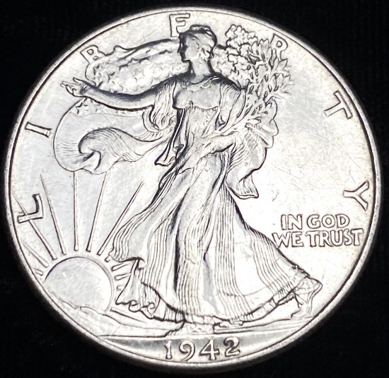 1942 Walking Liberty Half Dollar AU/BU