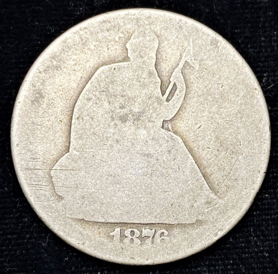 1876 Rare Seated Half-Dollar AG