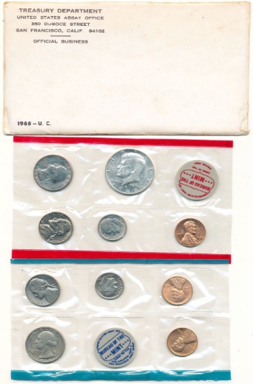 1968 United States Assay Office Set (10-coins)