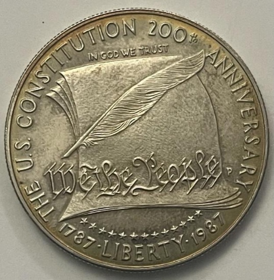 1987 US Constitution Commemorative Silver Half Dollar