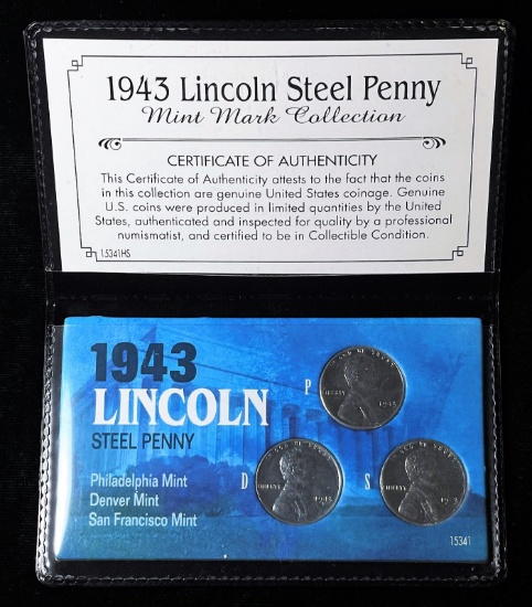 1943 Steel Pennies (3-Coins)