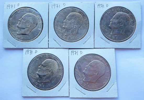 (5) 1971 High Grade IKE Dollars