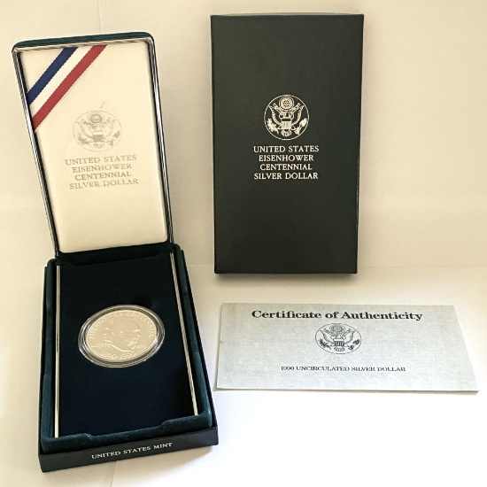 1990-W Eisenhower Centennial Silver Dollar