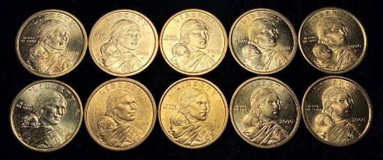 Mostly Uncirculated 2000-D Sacagawea (10-Coins)