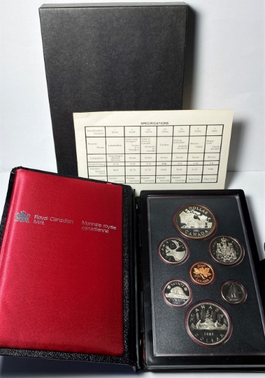 1981 Royal Canadian Mint Double $1 Proof 7-Coin Set OGP & COA