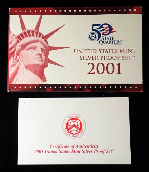 2001 United States Mint Silver Proof Set (10-Coins)