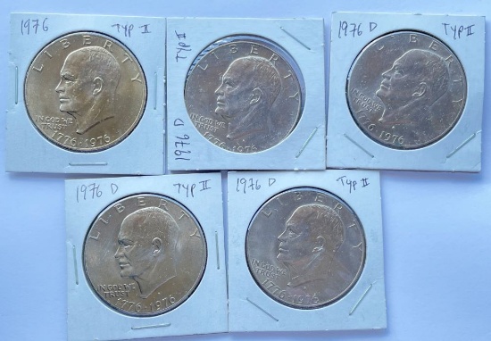 (5) 1976 High Grade IKE Dollars