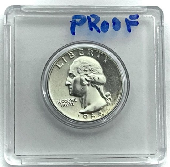 1964 Washington Proof Silver Quarter
