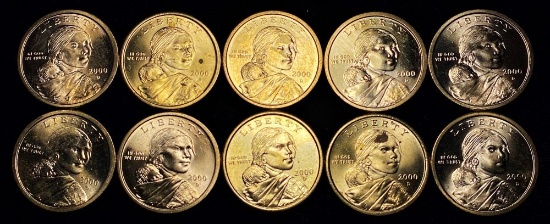 Mostly Uncirculated 2000-D Sacagawea (10-Coins)