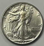 1942 Walking Liberty Silver Half Dollar AU 58