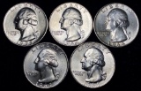 1959-1964 Washington 90% Silver Quarters Mint Condition (5-coins)
