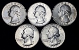 1953-1964 Washington 90% Silver Quarters Mint Condition (5-coins)