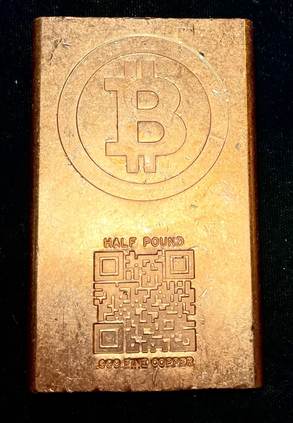 Massive Half Pound Bitcoin Copper Bar | Proxibid