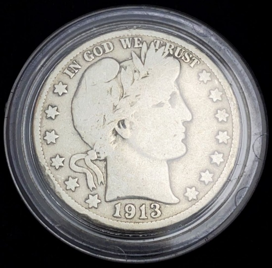 1913-D Barber Silver Half Dollar VG