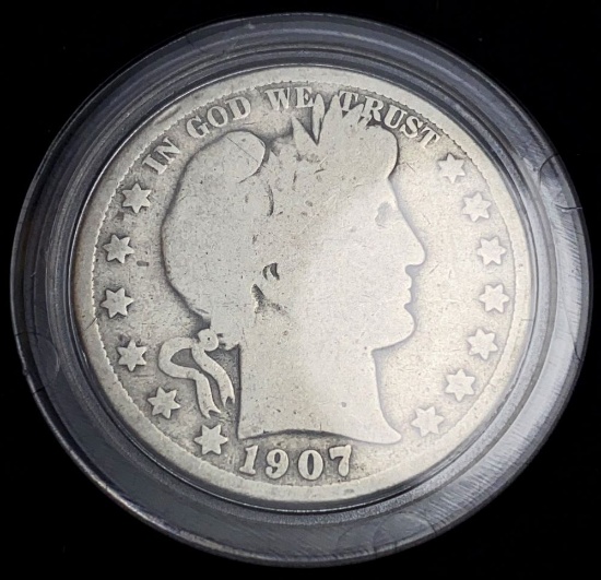 1907 Barber Silver Half Dollar AG