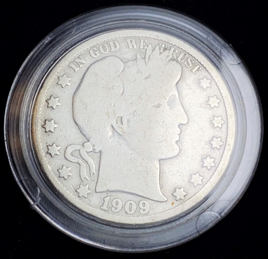 1909 Barber Silver Half Dollar AG