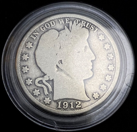 1912 Barber Silver Half Dollar AG