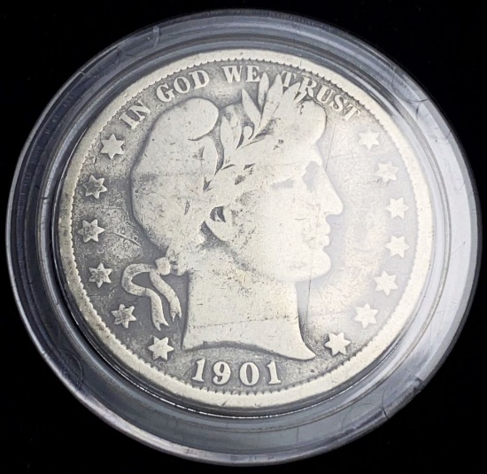 1901 Barber Silver Half Dollar VG
