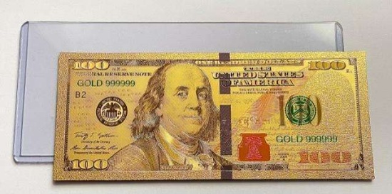 2009 United States $100 Uncirculated Gold Foil Novelty Banknote