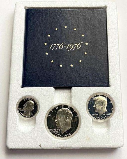1976 U.S. Mint Bicentennial Silver Proof Set (3-coins)