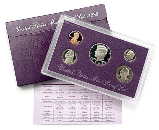 1988 U.S. Mint Proof Set (5-coins)