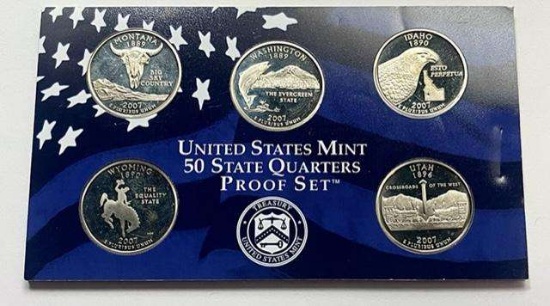 2007 U.S. Mint 50 State Quarters Proof Set (5-coins) No Case