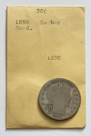 1896 Barber Silver Half Dollar