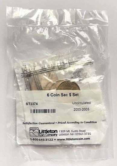 2000-2005 Sacagawea Uncirculated Dollar Set Littleton Coin Company (6-coins)
