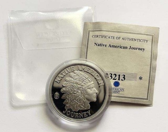 2011 American Mint Native American Journey Silver Plated Proof Coin