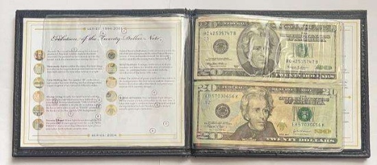 1996-2001 Monetary Exchange Evolution of the $20 Note (2- $20 notes)