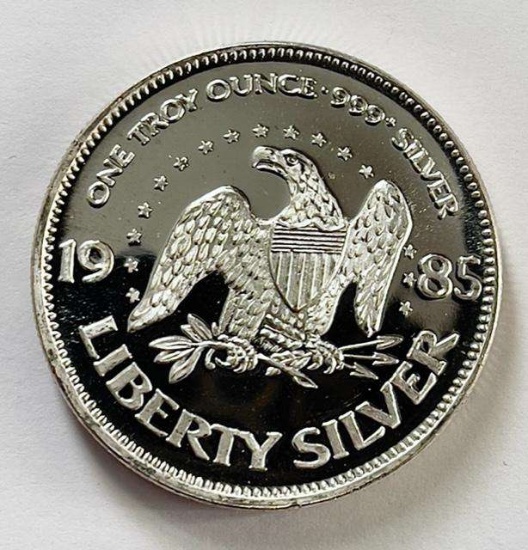 1985 Liberty Silver Eagle A-Mark 1 ozt .999 Fine Silver