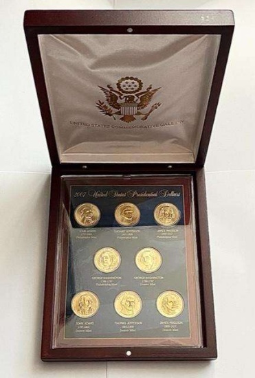 2007 U.S. Mint Presidential Dollar Display Coin Set (8-coins)
