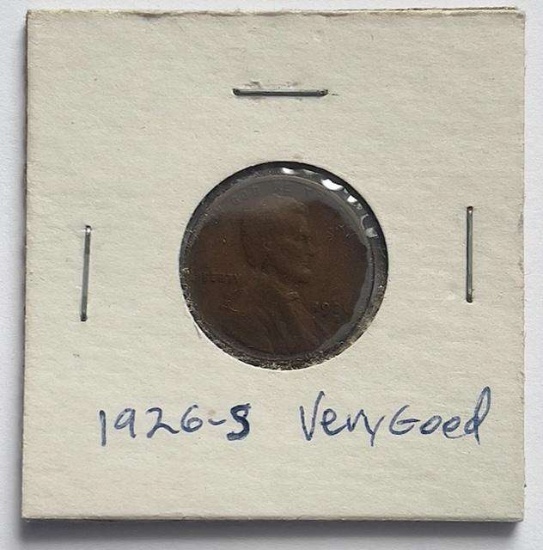 1926-S Lincoln Wheat Small Cent VG
