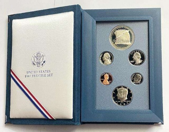 1987 U.S. Mint Constitution Silver Dollar Prestige Proof Set (6-coins)