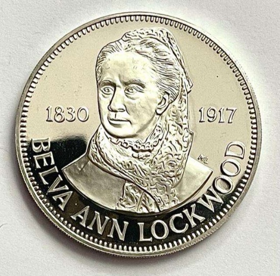 Belva Ann Lockwood .9 ozt .925 Sterling Silver Commemorative Medal