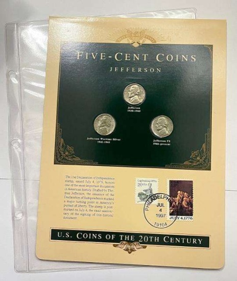 1962-1969 Jefferson Nickel Collection in Album Page (3-coins)