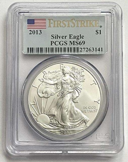 2013 American Silver Eagle .999 Fine PCGS MS69 First Strike