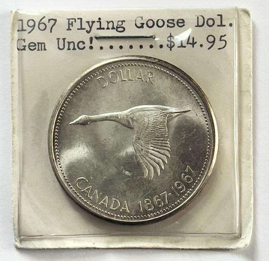 1967 Canada Flying Goose Silver Dollar