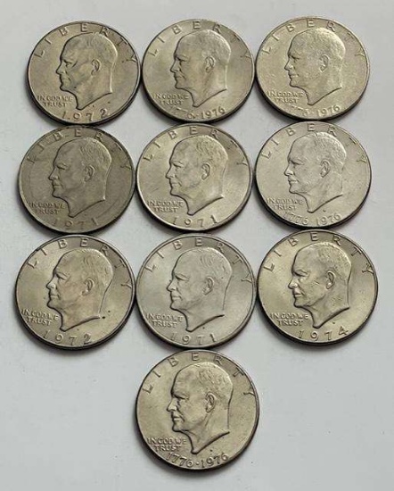 1971-1976 Eisenhower Dollars (10-coins)