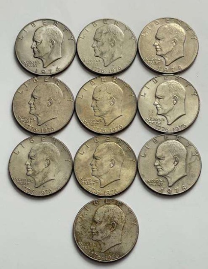 1974-1978 Eisenhower Dollars (10-coins)