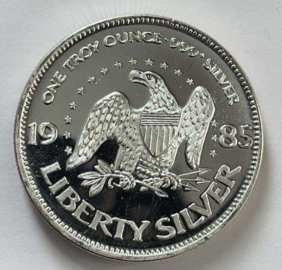 1985 Liberty Silver Eagle A-Mark 1 ozt .999 Fine Silver