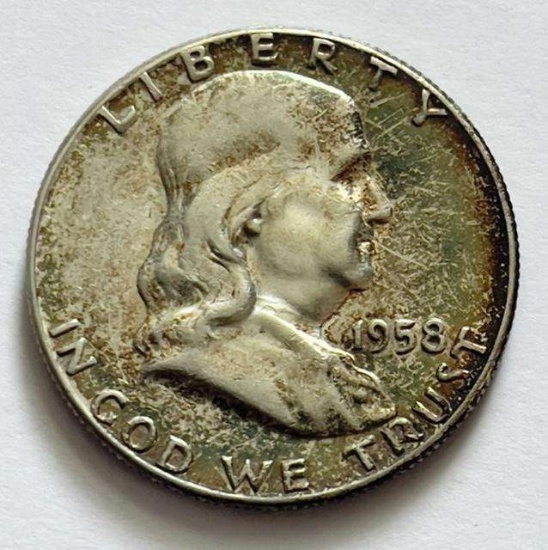 1958 Franklin Silver Half Dollar MS63