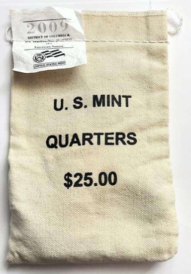 2009-D U.S. Mint Sewn Bag D.C. & U.S. Territories America Samoa Quarters $25 (100-coins)