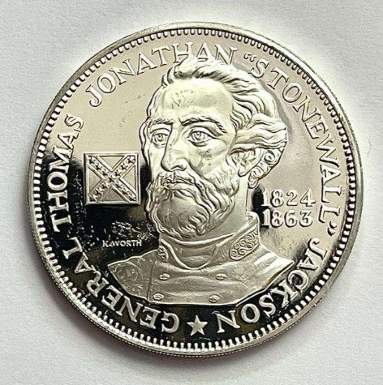 General Thomas Jonathan "Stonewall" Jackson .9 ozt .925 Sterling Silver Commemorative Medal