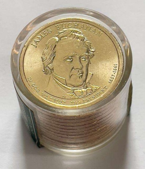 2010 James Buchanan Presidential Dollar Danbury Mint Sealed Roll (12-coins)