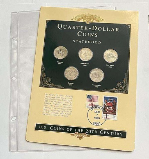 1999 Statehood Quarter Collection in Album Page (5-coins)