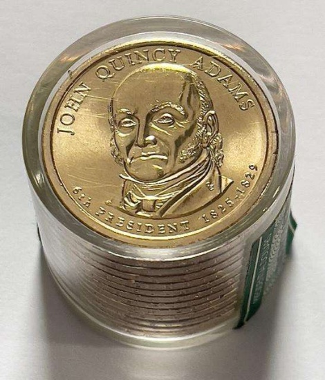 2008 John Quincy Adams Presidential Dollar Danbury Mint Sealed Roll (12-coins)