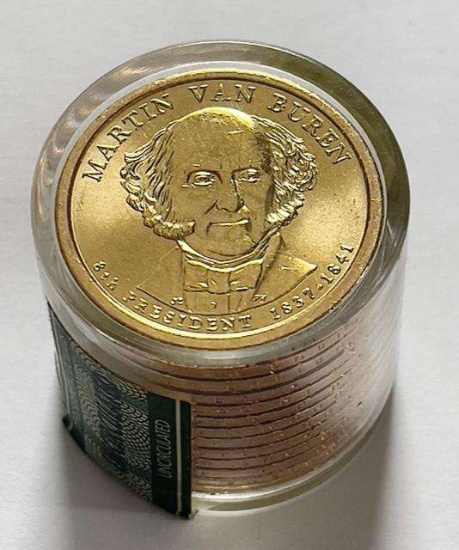 2008 Martin Van Burin Presidential Dollar Danbury Mint Sealed Roll (12-coins)