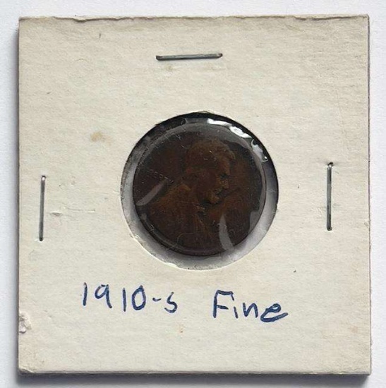 1910-S Lincoln Wheat Small Cent Fine